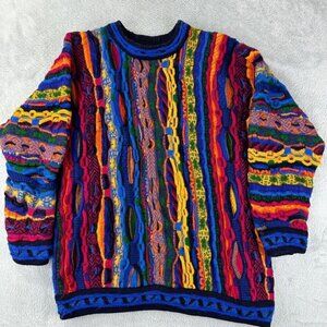 Vintage Coogi Australia Knit Multicolor Wool Sweater Men's Size Small Biggie